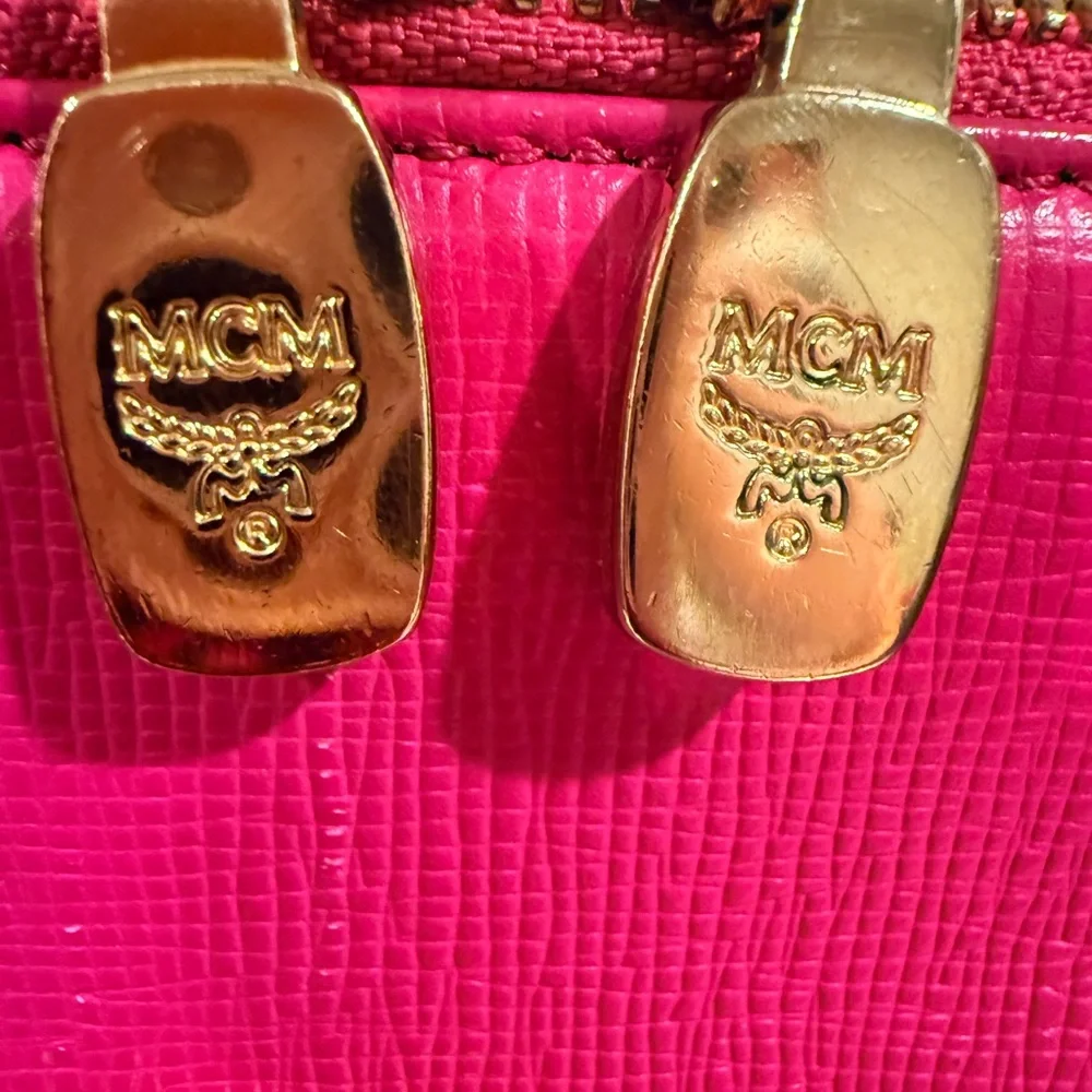 MCM Hot Pink Leather Dome Satchel with Matching Wallet - Picture 4 of 16